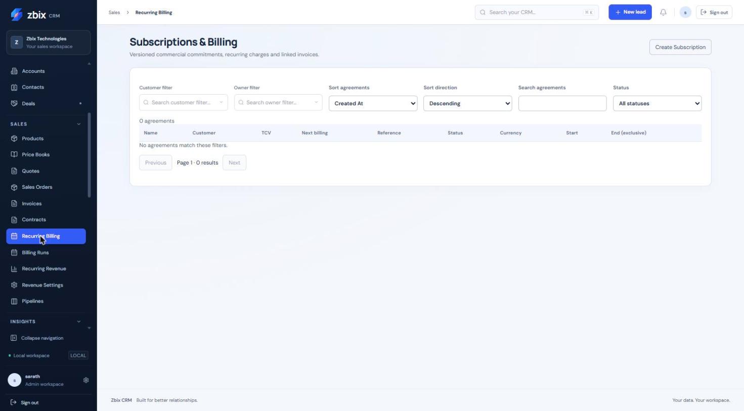 Subscriptions & billing